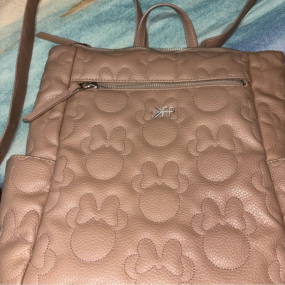 Freshly Picked X Disney Tan Faux Leather Oh My Minnie Mouse Embossed Backpack - Picture 6 of 13